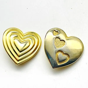 THE VARIETY CLUB Heart Pins Lot of 2 Gold Tone Love Valentine Friendship Taiwan - Picture 1 of 4
