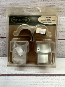 WEAVER Scope Rings - 1 in. Hi Ext - Detach Top Mount Rings - Silver Finish - Picture 1 of 5