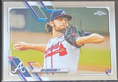 Ian Anderson RC 2021 Topps Chrome Rookie #6 Atlanta Braves - Image 1 of 2