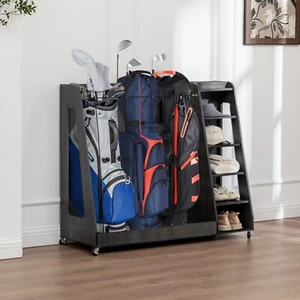 47x17.7x39.9 inch Golf Storage Rack Wooden Golf Bag Organizer Golf Club Holder - Picture 1 of 14