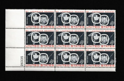 Unused US Postage 9 Block 4 Cent Stamps St Lawrence Seaway - Image 1 of 2