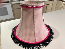 Victorian Style Art Deco Shabby Chic Bell Lamp Shade Fringe Gingham Fabric