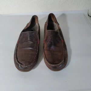 Olukai NOHEA NUBUK braune Damen-Slipper Loafer US 8 flach Boot Deck Schuhe - Bild 1 von 9