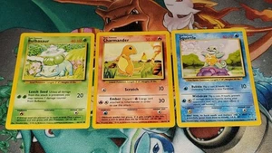 1999 Pokemon Base Set Bulbasaur 44/102, Squirtle 63/102, Charmander 46/102 LP - Picture 1 of 1