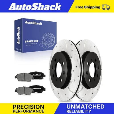 Front Drilled Slotted Brake Rotors Ceramic Pads for Honda Fit Civic 1.5L Foto 1 de 4