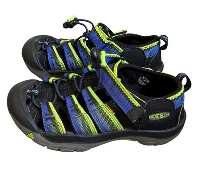 Youth Boys KEEN Size 1 Sandals Shoes Black Blue Green  *T3 - Image 1 of 4