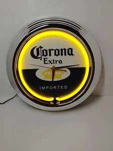 Corona Extra Importierte Bier Neonlicht Uhr 14,5" rund getestet und funktioniert. - Bild 1 von 8