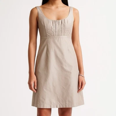 NUEVO CON ETIQUETAS J. Vestido Clementina Crew Seda Tafetán Ocasión Especial Taupe Para Mujer Talla 12 Foto 1 de 4