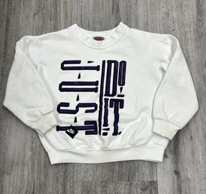 Vintage 90s Nike “Just Do It” White Crewneck Sweatshirt Toddlers Size Medium - Picture 1 of 10