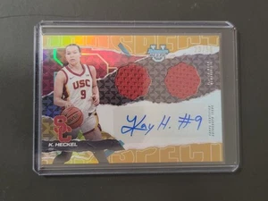 Kayleigh Heckel 2025 Bowman U Best Prospect Player Worn Dual Relic Gold Auto /50 - Picture 1 of 2