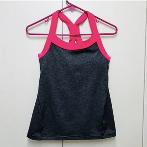 GAP FIT Tank Top Women's Size S Active Bra Support Workout Running Gray/Pink - Picture 1 of 5