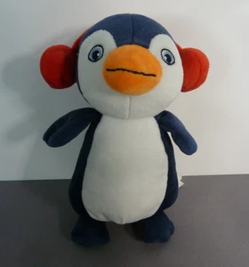 sd. Kuscheltier Plüsch KINDER Pinguin blau weiß Ohrschutz rot 21 cm NEUWERTIG - Bild 1 von 4