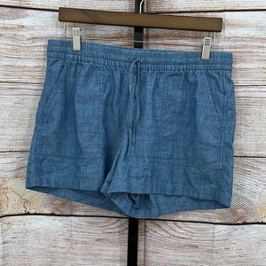 Neu mit Etikett J. Crew Factory Chambray Shorts mit elastischem Bund Größe M - Bild 1 von 9