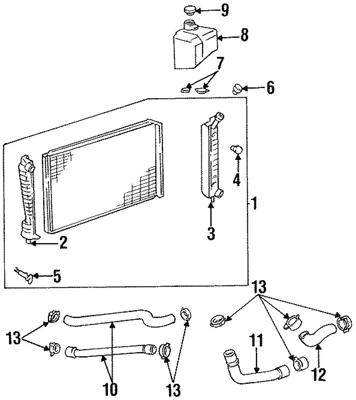 Conjunto de radiador original Ford F78Z-8005-AA Foto 1 de 2