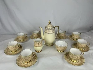 RARE Vintage ROSLYN Bone China Tea Set w Pot Cream Sugar & 8 Teacups w Saucers - Bild 1 von 14
