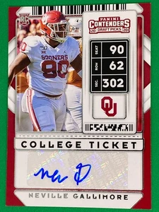Neville Gallimore Panini Contenders 2020 NFL Auto Rookie College Ticket Card RC - Bild 1 von 1
