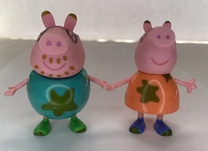 Peppa Pig Muddy Puddles Familie Figuren Mama & Papa Vintage 2003 Jazwares - Bild 1 von 6
