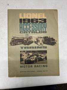 Catálogo de accesorios vintage 1963 Lionel modelo ferrocarril y tren de carreras coche ranura - Imagen 1 de 5
