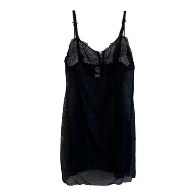 Sexy camisón negro de encaje transparente sin cordones para mujer talla US 6 Foto 1 de 3