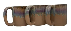 Vintage Rodolfo Padilla Signed Drip Glaze Large Chunky Ceramic Mugs - Set of 3 - Picture 1 of 9