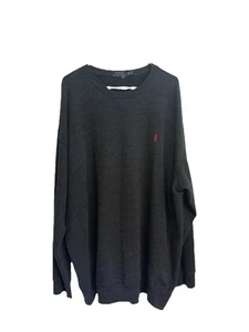 Polo Ralph Lauren Para Hombre Negro Rojo Pony Logo Manga Larga Cuello Redondo Sudadera 2XLT - Imagen 1 de 11
