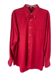 Chaps Shirt Mens XL Button Up Red Classic Fit Twill Casual Dress Shirt - Picture 1 of 6