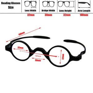 Herren Damen Lesebrille kleines rundes Gestell Lesebrille +1,0~+4,0 NEU - Bild 1 von 7