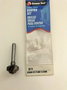 AMANA #56174 1/4 ZOLL SCHAFT HARTMETALLBESTÜCKT 2 GERILLT 7/8 ZOLL DURCHMESSER "SICKEN" BIT - Bild 1 von 3