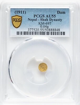 Nepal - 1911 Shah Dyn - Tribhuvana Bir Bikram AV Dam - PCGS AU55 - ÚNICO @ PCGS Foto 1 de 4