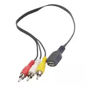 USB 2.0 A Female to 3 RCA Male Audio Video AV Adapter Cable for PC TV S - Picture 1 of 4
