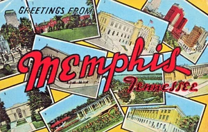 Postcard TN Memphis Tennessee-Large Letters Greeting-Vintage Linen  (D13) - Picture 1 of 4
