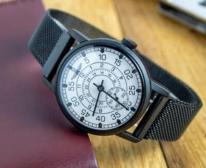 Reloj Pulsera Pobeda Aviación Naval Para Hombre Vintage Negro Raro Reparado - Imagen 1 de 8