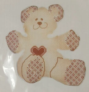 Lynn Craft Cross Stitch Kit - BEAR - 5"x5" NOS 1988 - Picture 1 of 3