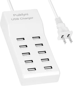 10-Port USB Charger Station, Family-Sized Charger Station, Smart USB Charger for - Picture 1 of 7