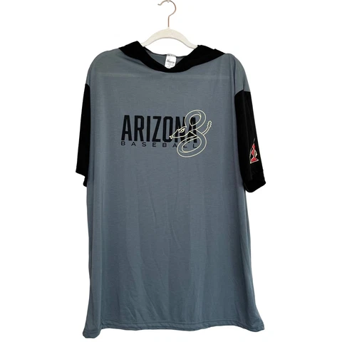 Arizona Diamondbacks Hooded Short Sleeve Tee Gray Black Size XL Cover