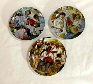 "Juego de 3 platos Yoryi Morel Arte De Café Fiesta en el Campo Collection 7,75""" - Imagen 1 de 7