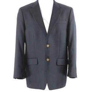 Club Room Sz 42R Navy Blue Gold Button 100% Wool Lined Blazer Jacket - Picture 1 of 7