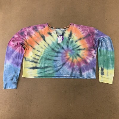 Sugar & Jade Girls Size XXL (20/22) Tie Dye Cozy Split Neck Long Sleeve Top NWT - Image 1 of 4