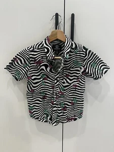 Volcom Boys Flamingo Print Button Down Size Small - Picture 1 of 2