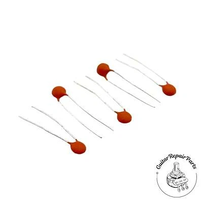 Condensador de disco de cerámica 180pF, tapa de sangrado agudo estilo PRS (5 piezas) - naranja Foto 1 de 2