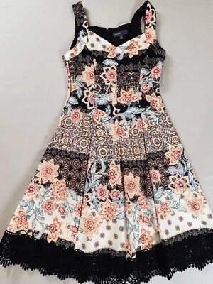 Donna Ricco Womens Multicolor Floral Sleeveless V Neck A Line Dress Size 10 - Image 1 of 4