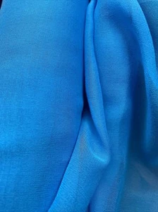 100% Silk Fabric Silk Chiffon Turquoise Fabric Material 115cm Wide - Picture 1 of 2