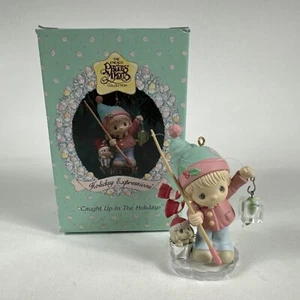 Enesco Precious Moments Caught Up In The Holidays Ornament With Box Holiday - Picture 1 of 10