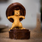 7.8 CM Hand Carved Boxwood Walnut Carving - Lovely Cat