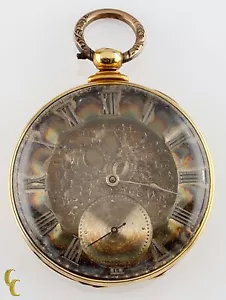 Thomas Cooper London Key Operated 18k Yellow Gold Pocket Watch 13 Jewels - Picture 1 of 5