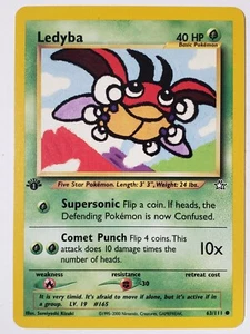 Ledyba 63/111 VLP - 1. AUSGABE Neo Genesis Pokémonkarte - Sumiyoshi Kizuki Kunst - Bild 1 von 2