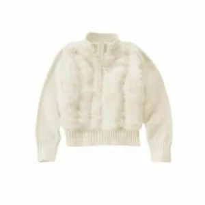 NEW Girls Gymboree Faux Fur Cardigan Sweater Size 5/6 - Picture 1 of 5