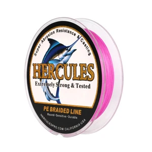 HERCULES Pink 300M 500M 1000M Extreme 4 8 Strands Braided Fishing Line 10-300LB - Picture 1 of 31