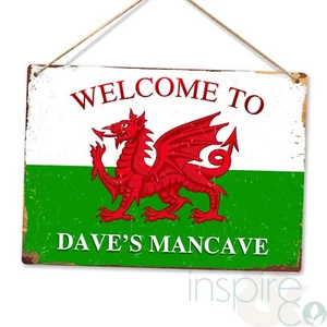 Maßgeschneiderte walisische Flagge - Metall Wandplakette - Cymru Castle Cardiff Wales Familie Liebe - Bild 1 von 6