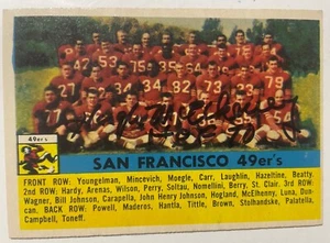 Hugh McElhenney 1956 Topps #26 Signed Autographed card SF 49ers team card Dec. - Picture 1 of 6